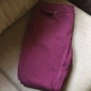 Burgundy Skinny Leg Jeans